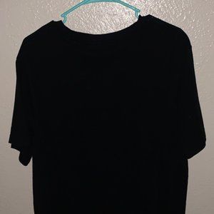 Black basic T-shirt with side zippers
